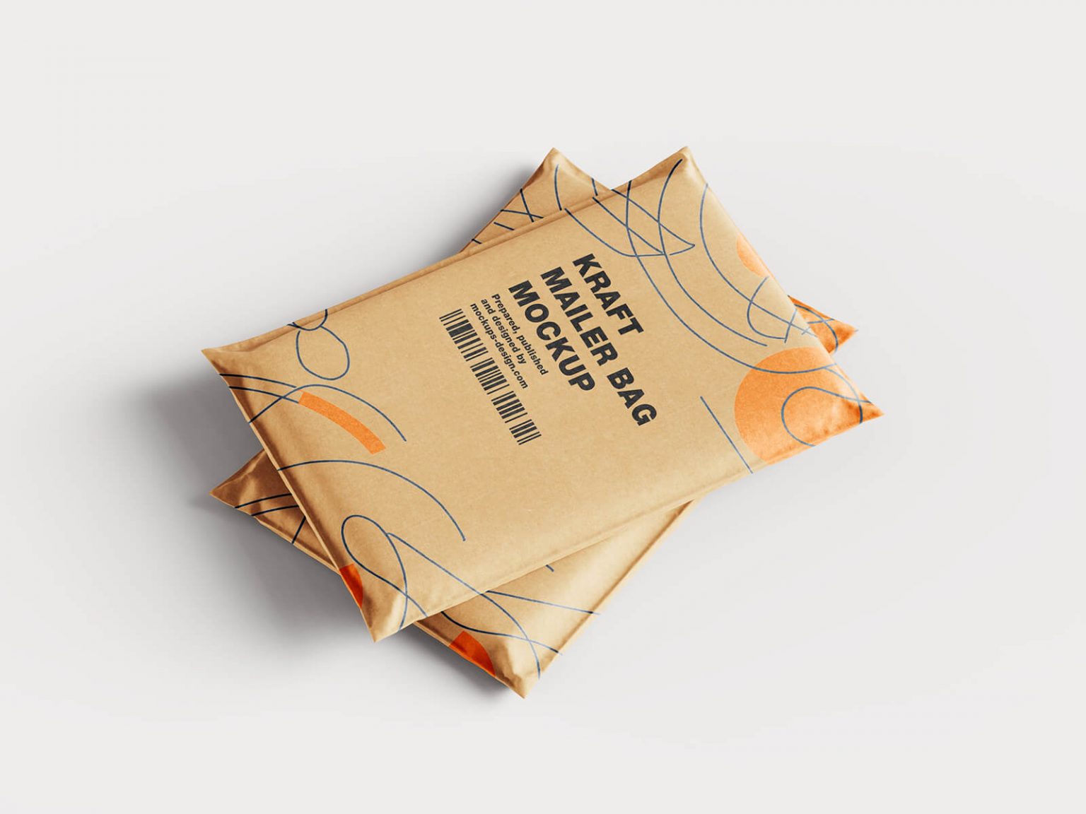 4 Kraft Paper Mailing Bag Mockups Set Free Package Mockups