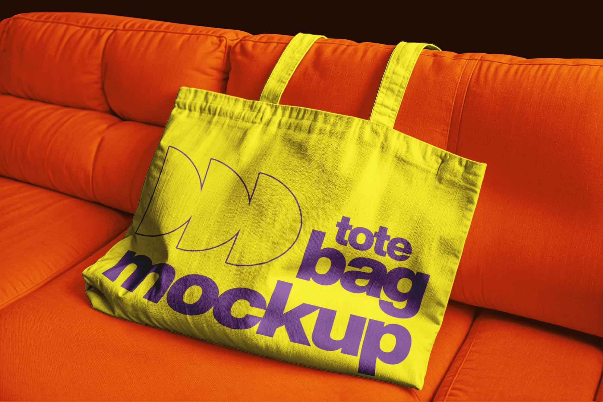 Free Tote Bag On Sofa Mockup Package Mockups