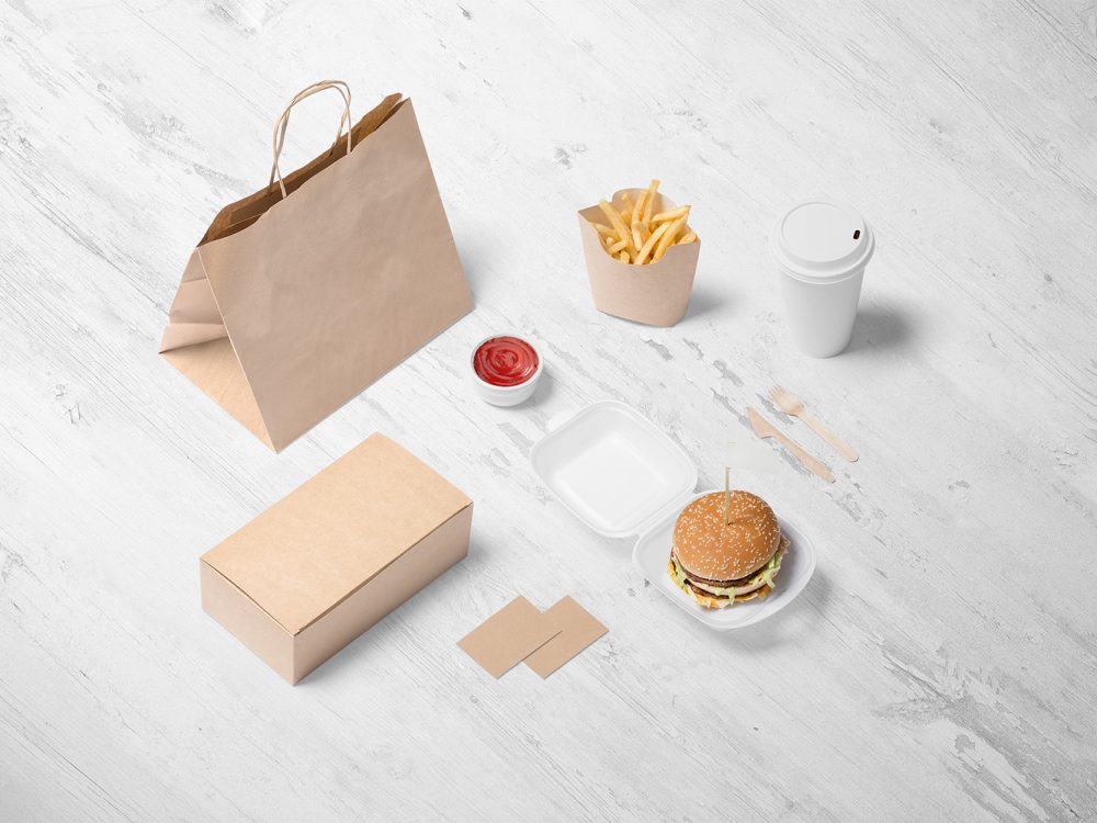 Download Burger Store Packaging Mockup For Branding Free Package Mockups