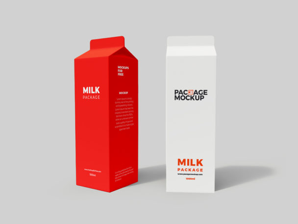 Tetra Pack Milk Packaging Mockup - Free Package Mockups