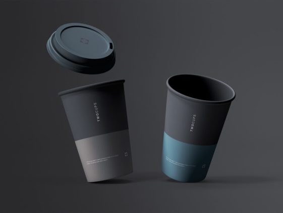 Two Disposable Coffee Cups Mockup - Free Package Mockups