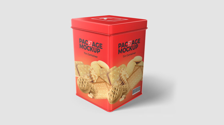 Download Metallic Tin Can Packaging Box Mockup Free Package Mockups