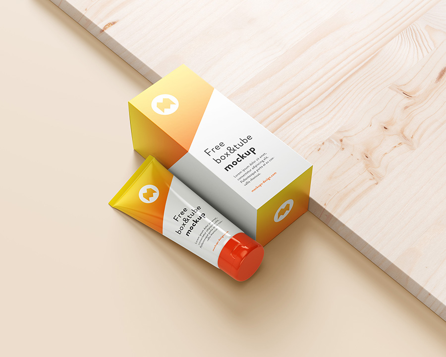 Download Free Cosmetics Product Box And Tube Package Mockup Package Mockups