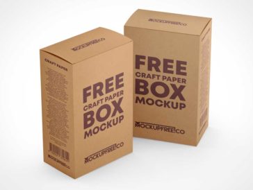 Craft Paper 2 Boxes Mockup - Free Package Mockups