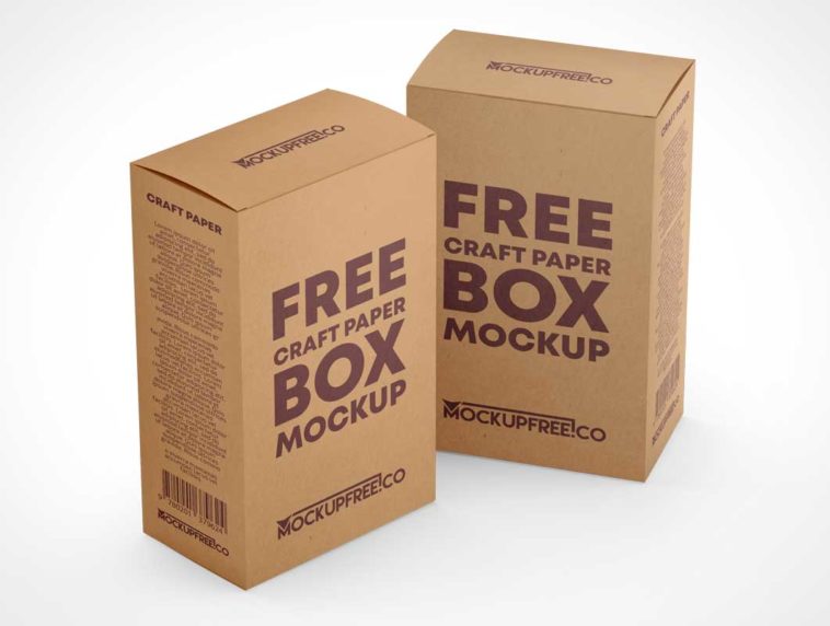 Download Craft Paper 2 Boxes Mockup Free Package Mockups PSD Mockup Templates