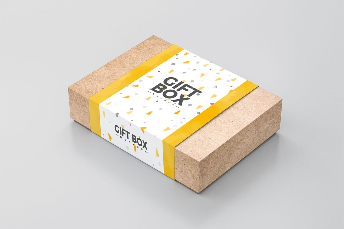 Download Free Craft Paper Gift Box Mockup Free Package Mockups