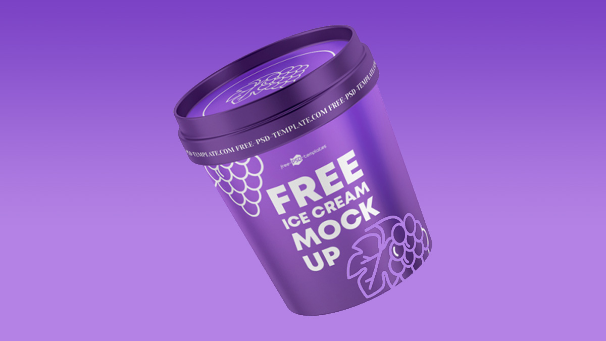 Download Ice Cream Tick Plastic Container Mockup Template Package Mockups PSD Mockup Templates