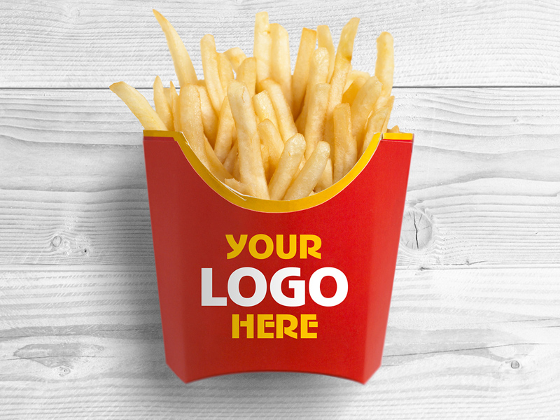 Kraft Paper Large Size French Fries Packaging Mockup - Front View - Free  Download Images High Quality PNG, JPG