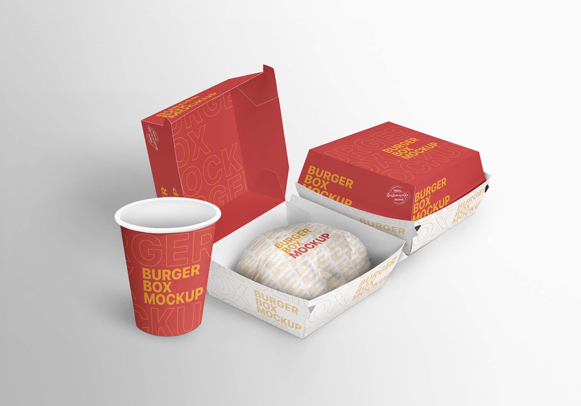 Download Free Burger Box Branding Mockup Free Package Mockups PSD Mockup Templates