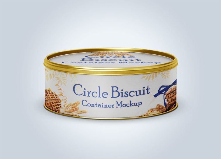 Download Circle Biscuit And Cookies Tin Container Mockup Free Package Mockups Yellowimages Mockups