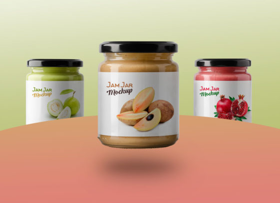 Free Glass Jam Jars Mockup - Free Package Mockups