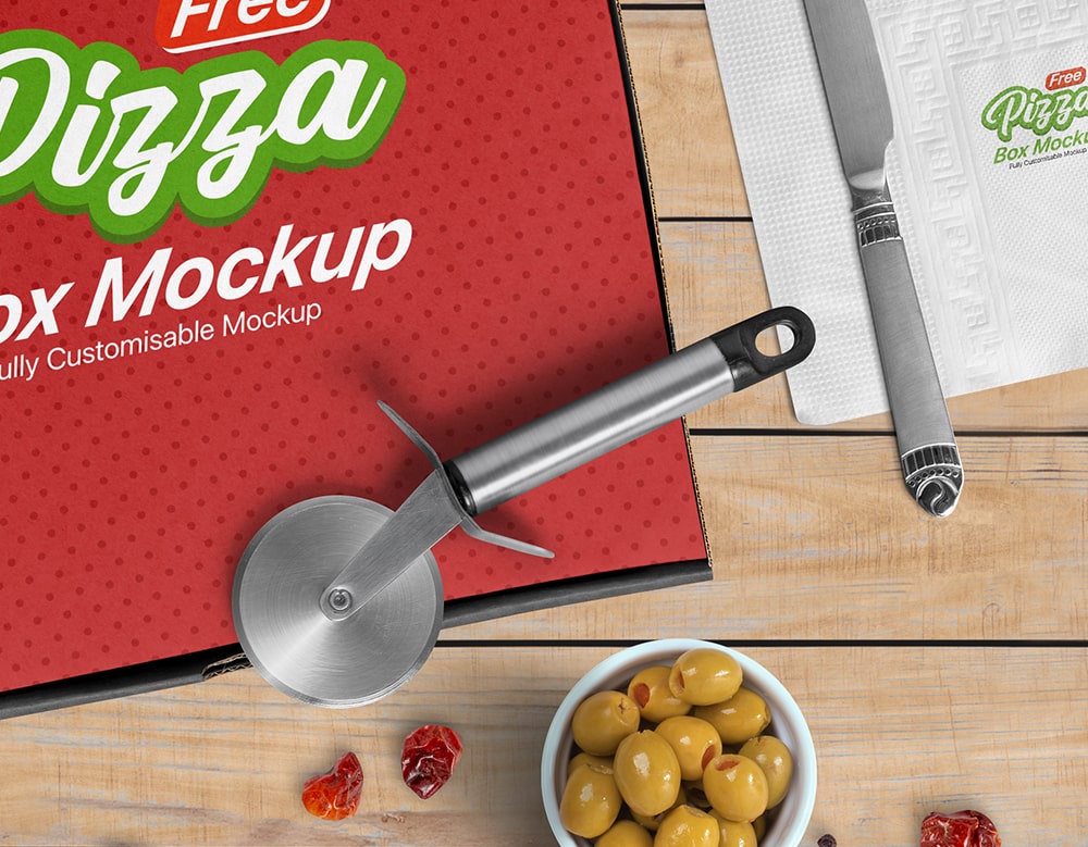 Download Free Top View 2 Pizza Box Mockup Scene Free Package Mockups