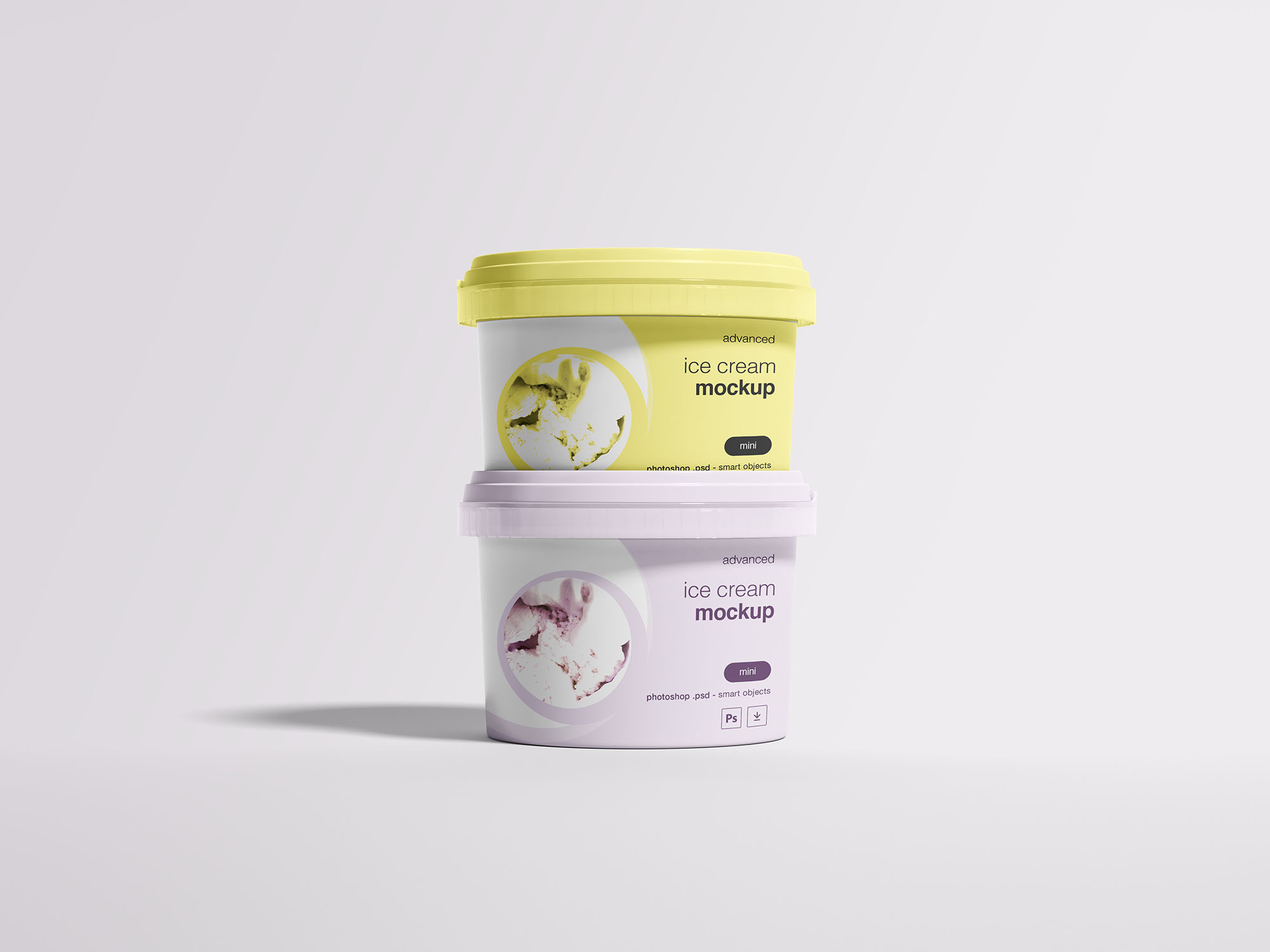 Download Free 2 Ice Cream Container Package Mockups Free Package Mockups