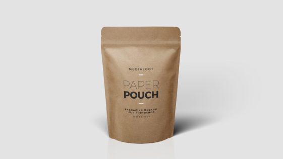 Free Kraft Paper Coffee Pouch Mockup - Free Package Mockups