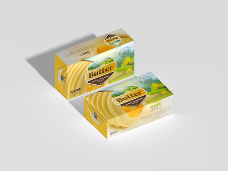 Free Packaging 2 Box Mockup for Butter - Package Mockups