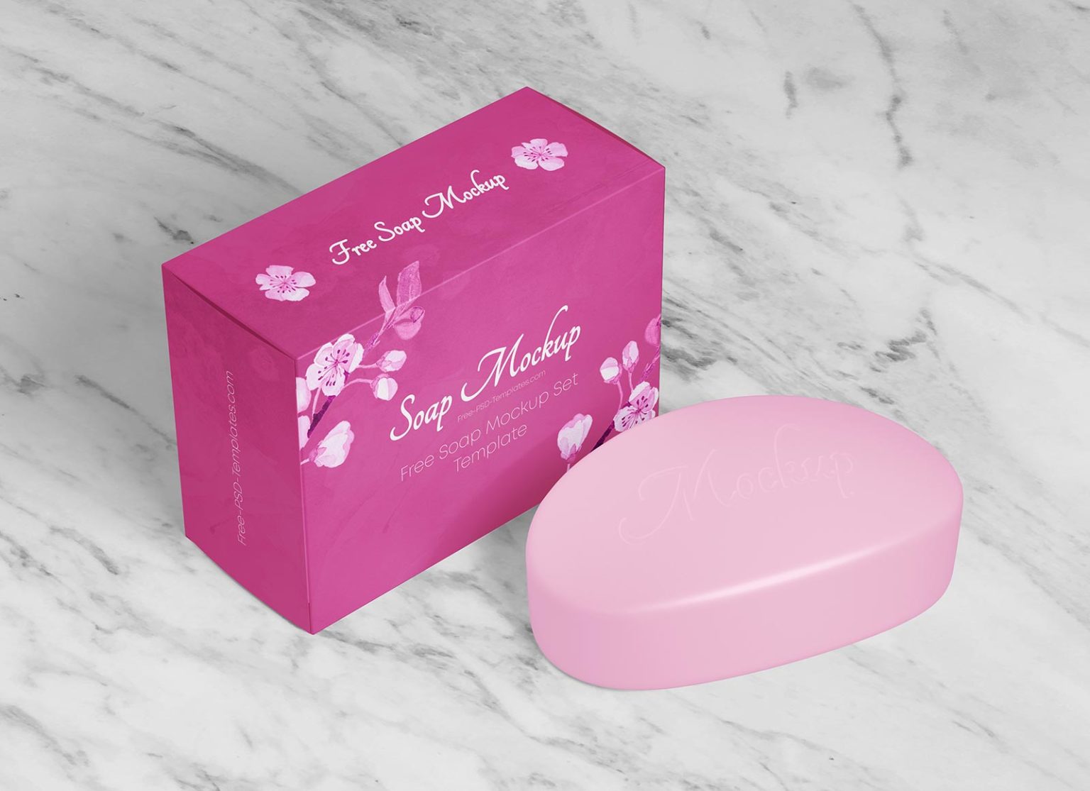 Free Beauty Soap with Box Package Mockup - Package Mockups