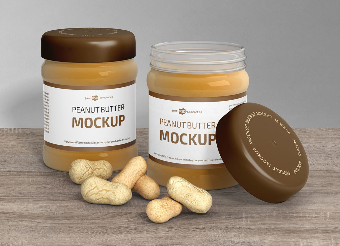 Free Peanut Butter Plastic Jar Mockup - Free Package Mockups