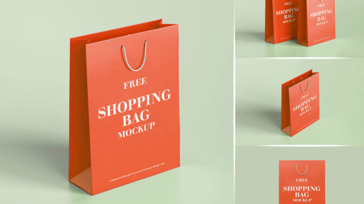 Fully Printed Paper Shopping Bag Mockup - Free Package Mockups