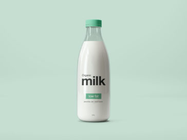 Free Glass Milk Bottle Mockup - Free Package Mockups