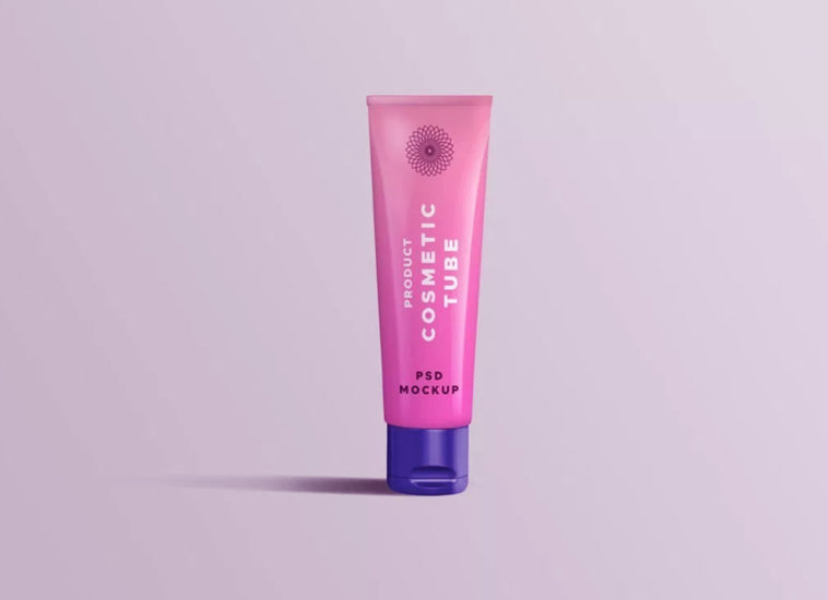 Download Free Standing Cosmetic Cream Tube Mockup Free Package Mockups