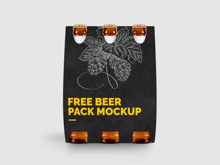 Download Free Beer Bottle Pack Mockup Free Package Mockups