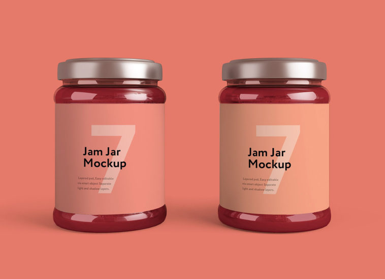 Download Free Jam Jar Bottle Package Lable Mockup Free Package Mockups PSD Mockup Templates