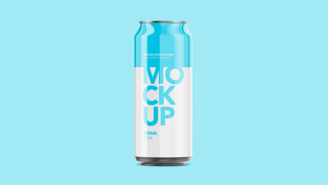 Free Energy Drink Tin Can Mockup - Free Package Mockups