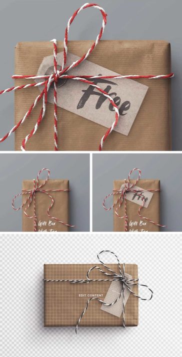 Free Gift Box And Tag Free Mockup Free Package Mockups