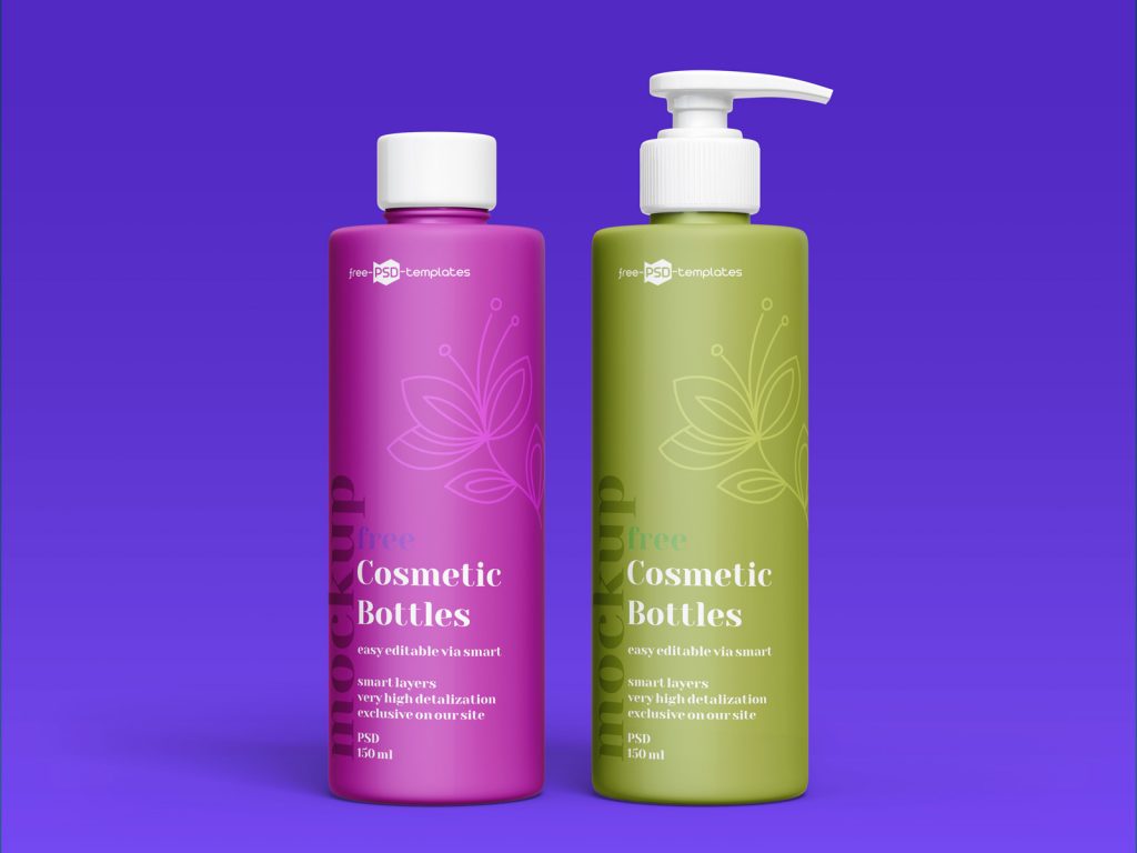 Body Lotion Squeeze & Pump Cosmetic Bottle Mockup - Package Mockups