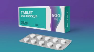 Download Free Medicine Tablet With Packaging Paper Box Mockup Set Free Package Mockups