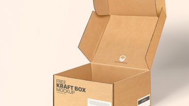 Free Square Mailing Box Mockup - Free Package Mockups