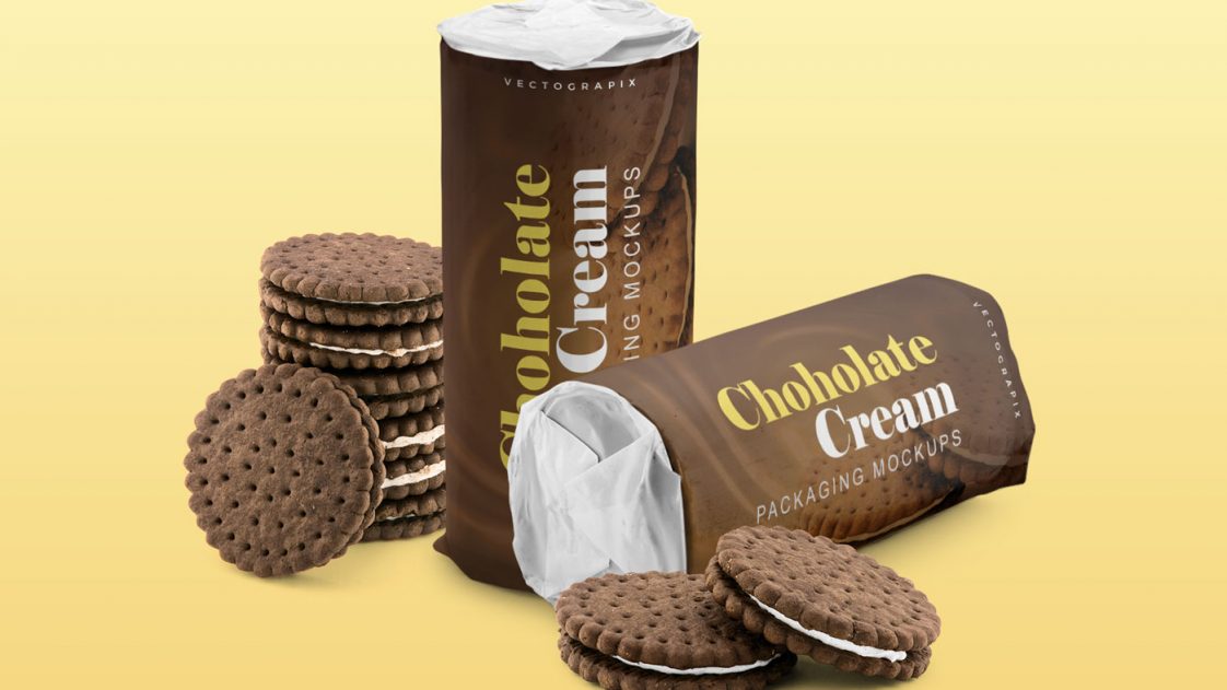 Free Small Biscuit Packet Mockup - Free Package Mockups