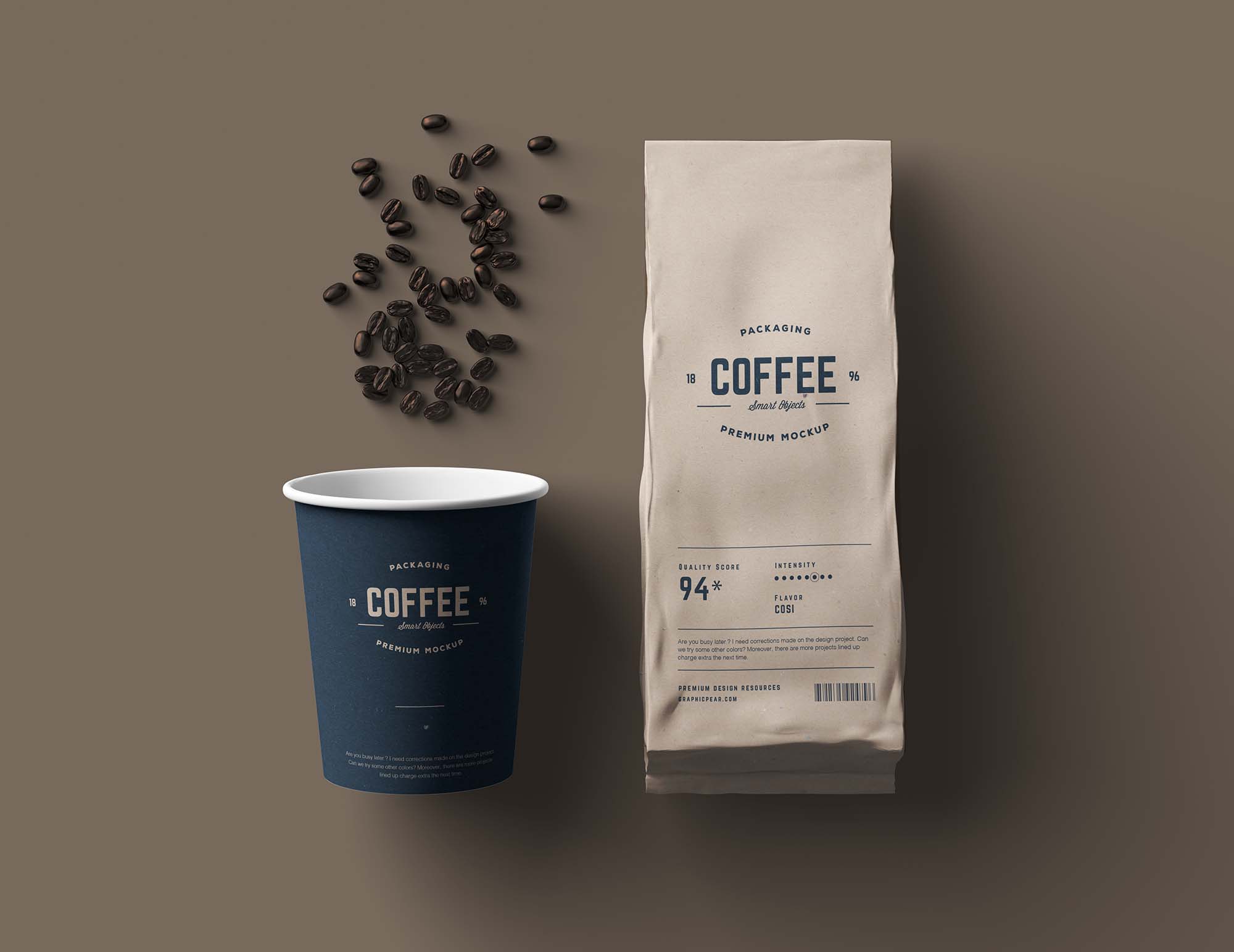 Download Free Paper Coffee Cup And Bag Packaging Mockup Package Mockups