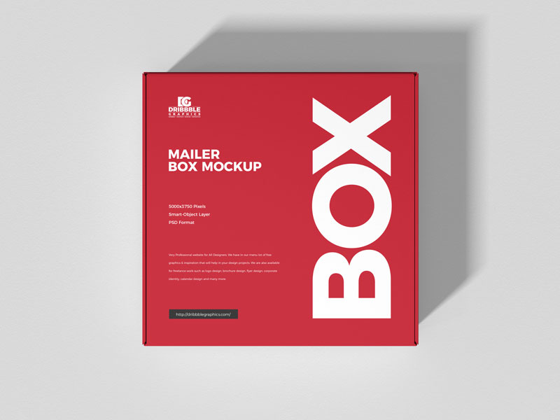 Top View Mailer Box Mockup Free Package Mockups