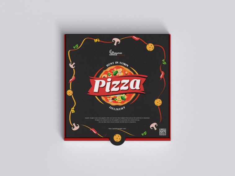 Premium PSD  Open pizza box packaging mockup