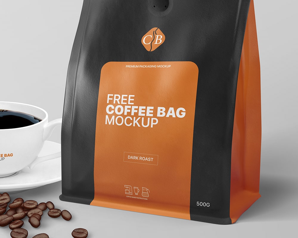 Download Coffee Bag And Cup Packaging Branding Mockup Free Package Mockups