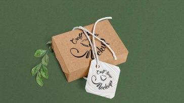 Download Free Gift Box And Tag Free Mockup Free Package Mockups