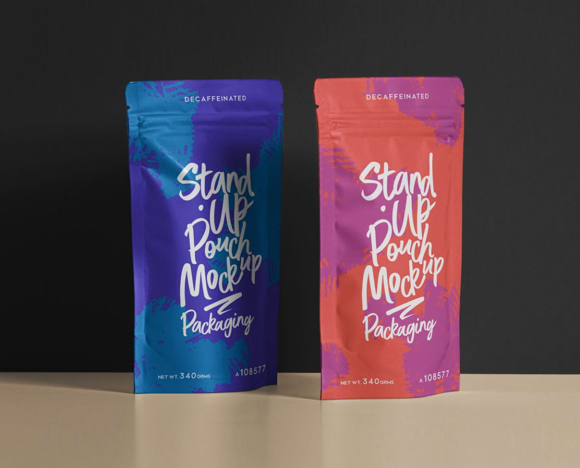 Free Standup Pouch Packaging Mockup Set - Free Package Mockups