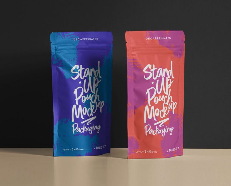 Download Free Standup Pouch Packaging Mockup Set Free Package Mockups PSD Mockup Templates