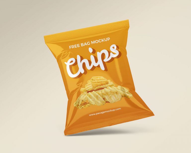 Small Chips / Snacks Packet Mockup Set - Free Package Mockups