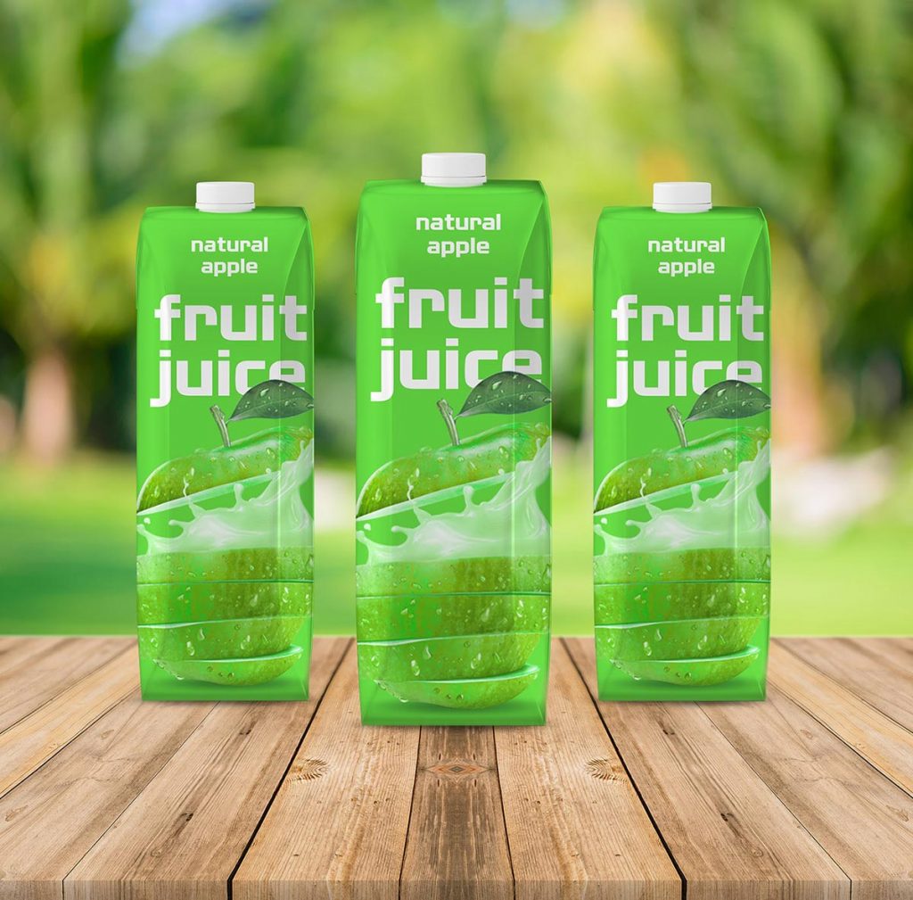 Free Fruit Juice Carton Bottle Mockup - Free Package Mockups