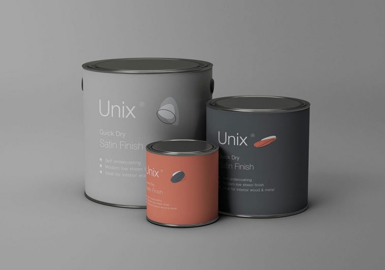 Download Free 3 Sizes Metal Paint Buckets Mockup Free Package Mockups