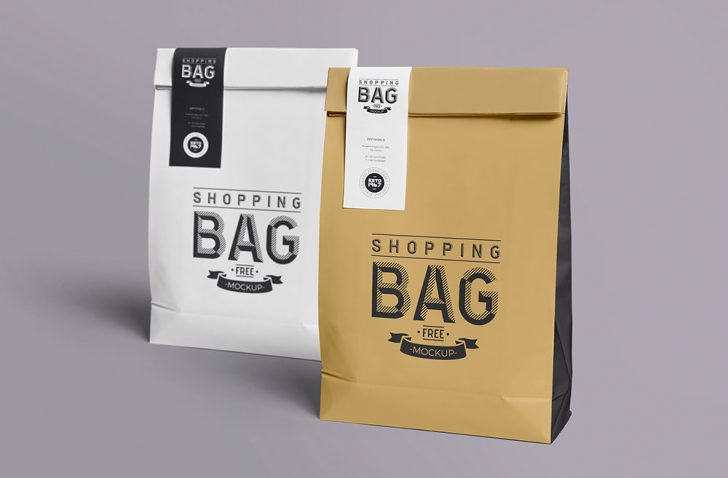 Awesome Paper Bag Mockup With Lable - Free Package Mockups