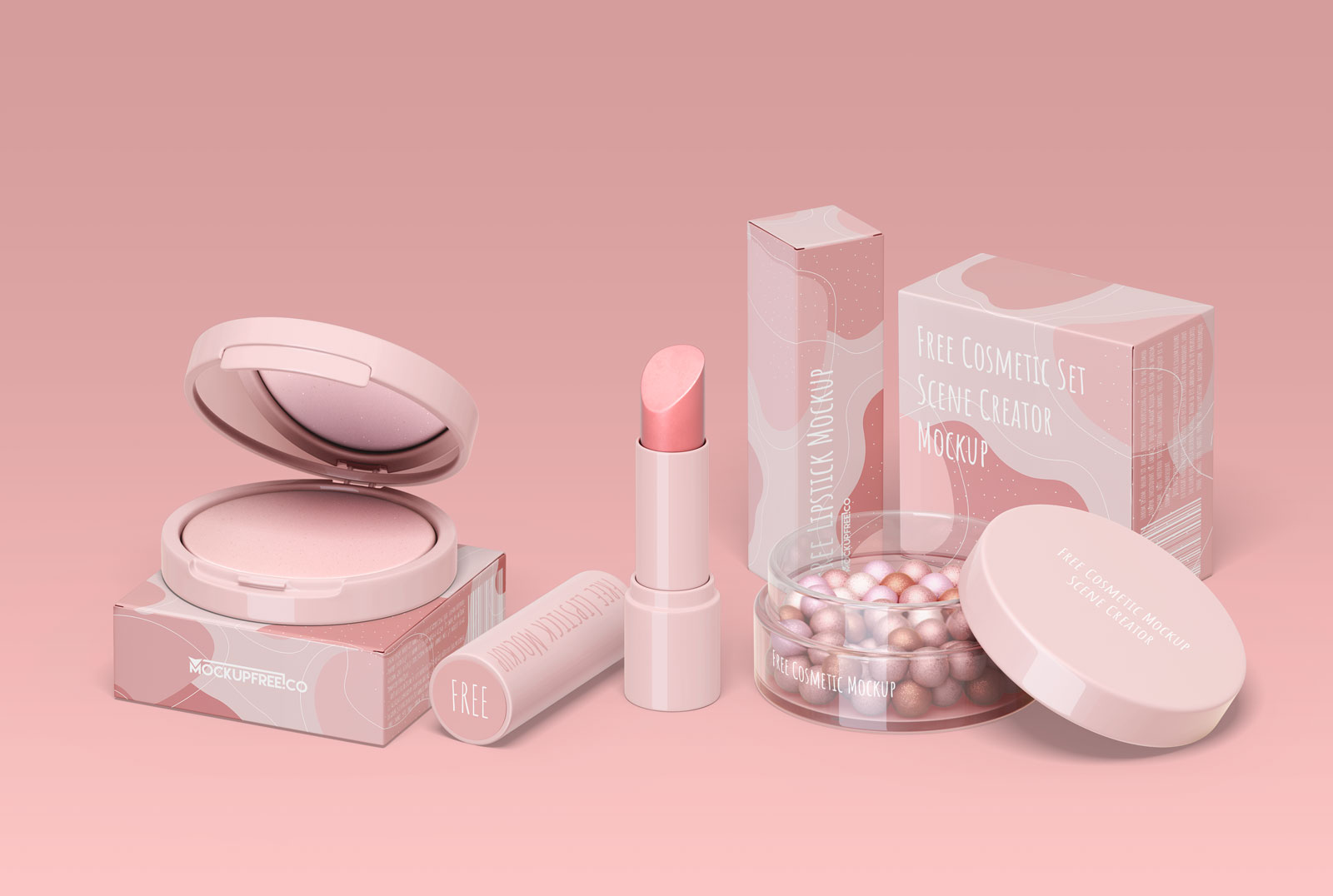 Download Free Cosmetic Scene Creator Mockup Product Packaging Package Mockups PSD Mockup Templates