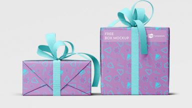 Free Gift Wrapping Paper Mockup - Free Package Mockups