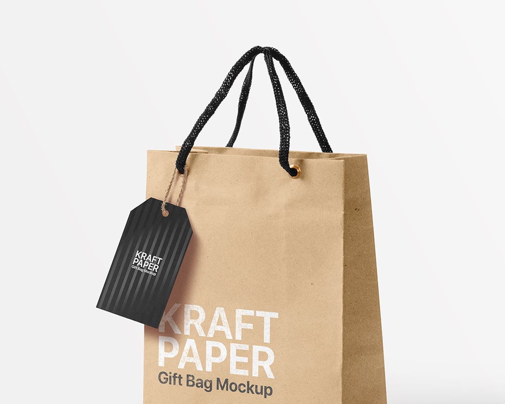 Kraft Paper Bag with Cookies Mockup - Free Download Images High