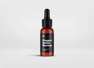 Free Amber Glass Small Dropper Bottle Mockup - Free Package Mockups