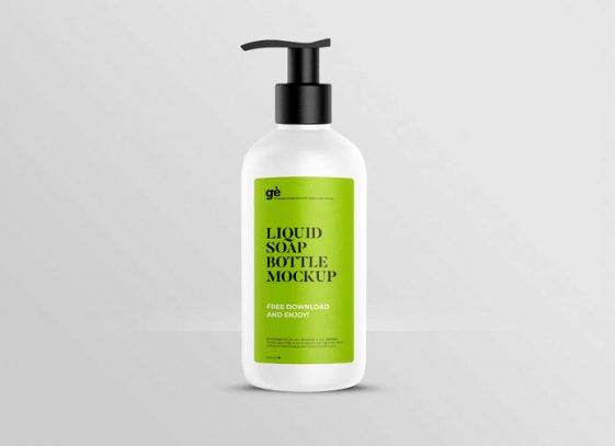 Free Hand Sanitizer Liquid Soap Bottle Mockup - Package Mockups