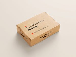 Free Delivery Shipping Mailer Box Mockup 5 set - Free Package Mockups