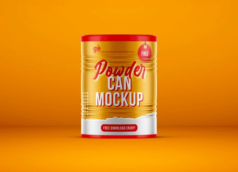Download Free Powder Tin Can Mockup Free Package Mockups